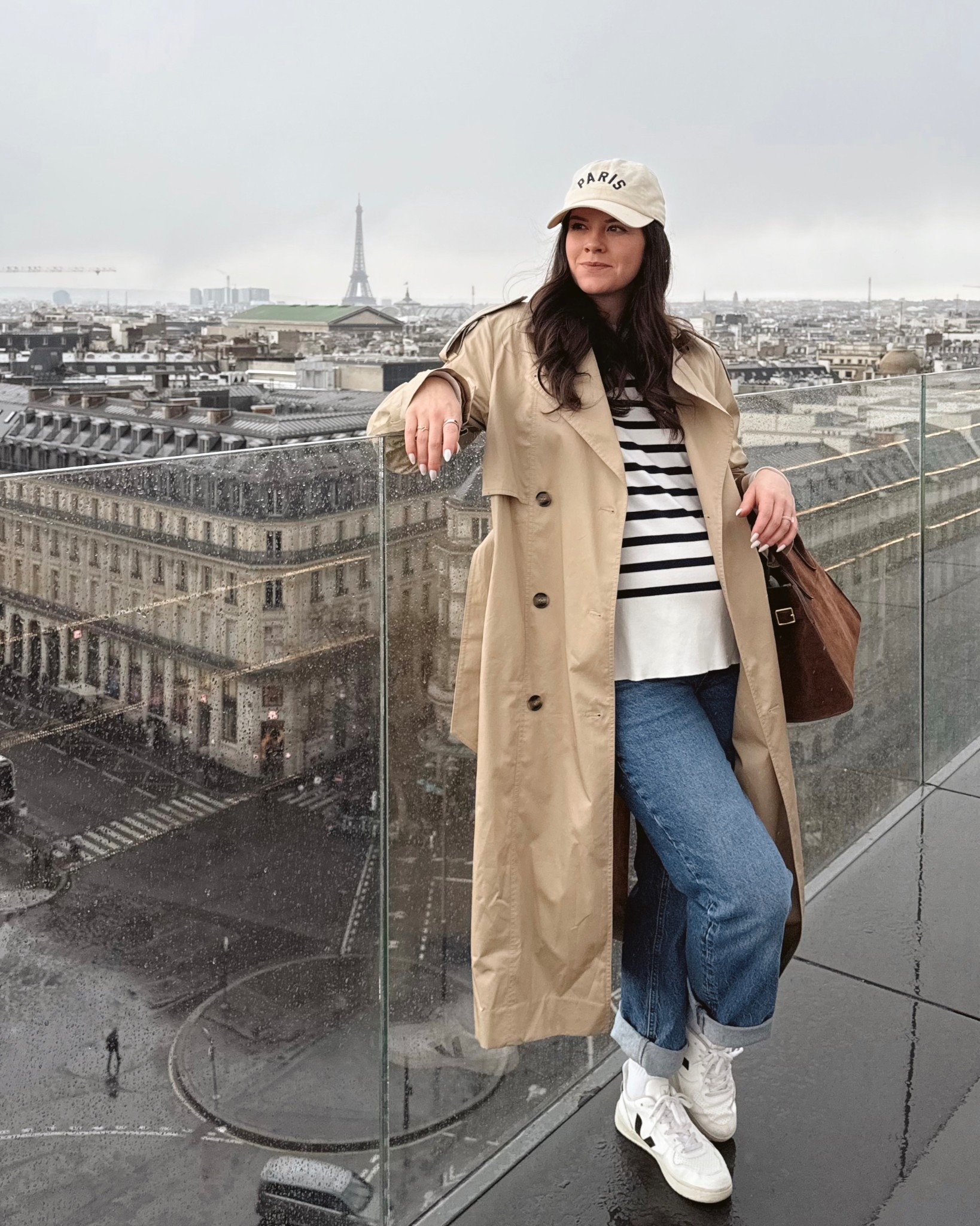 Pregnant in Paris 🤍 casual maternity outfit, maternity sweater, maternity jeans, trench coat, Paris hat 

#LTKSpringSale #LTKBump