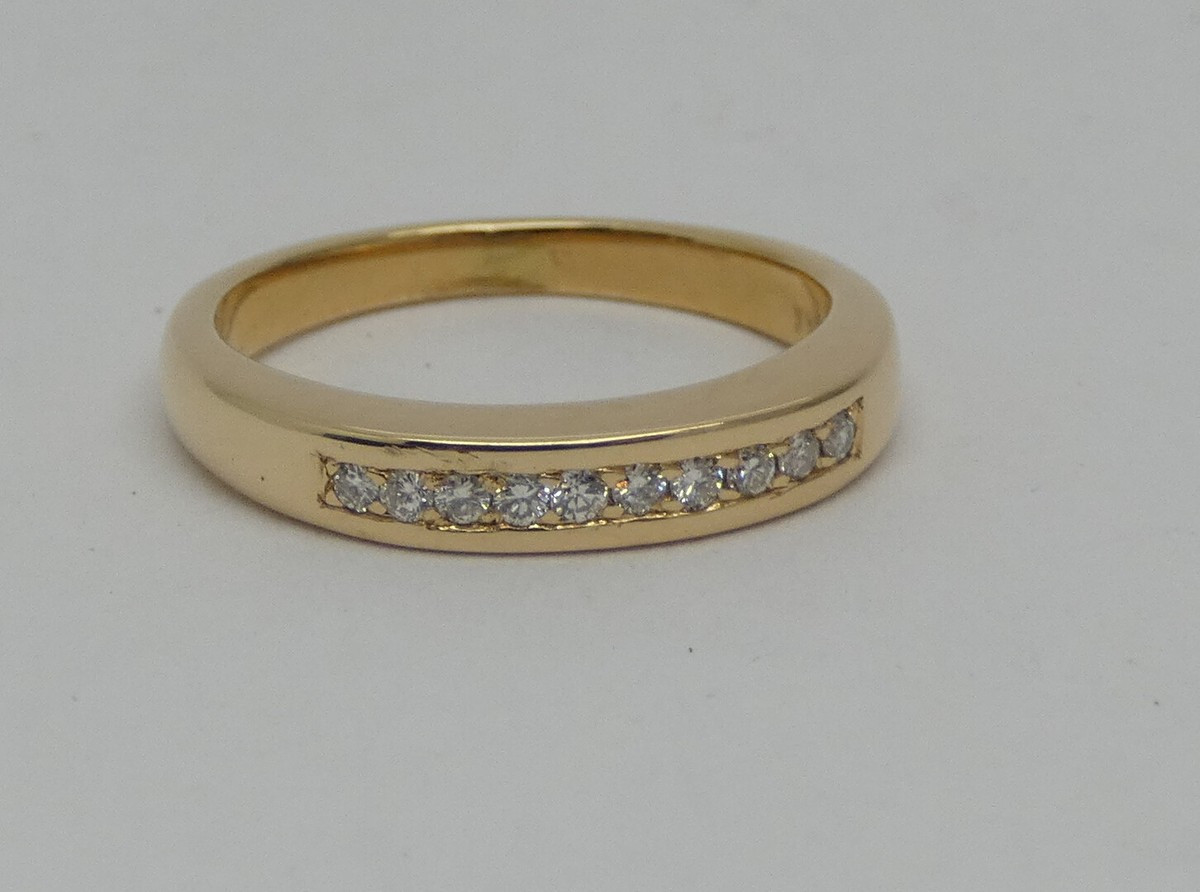 14k Yellow Gold & Diamond  Band ~ 3mm ~  Well Made Beauty!  | eBay | eBay US