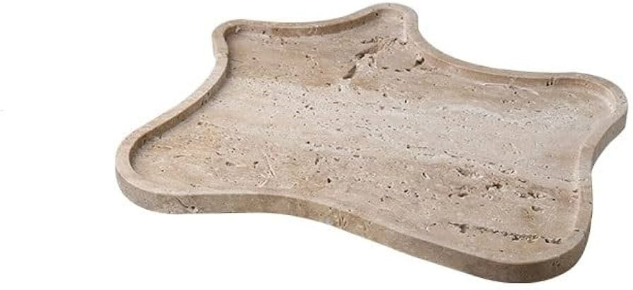 LUNIZ Serving Trays Wabi-sabi Style Irregular Natural Travertine Decorative Fruit Tray Home Furni... | Amazon (US)