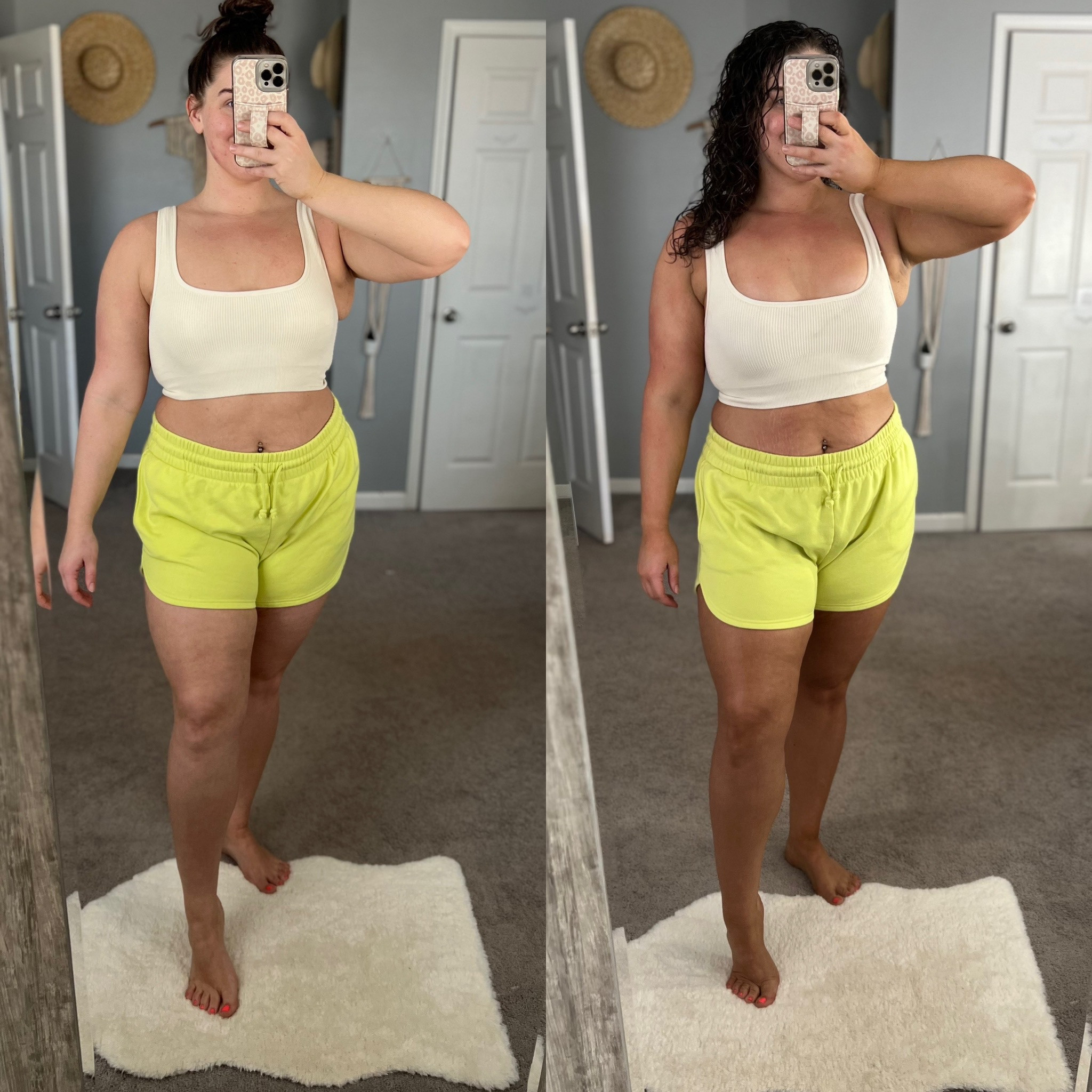 Before and after self tanner 🤎✨
Self tanning routine: 
Shower, shave, exfoliate, lotion - let dry. 
Apply tanning mousse on with mitt, leave on overnight or for ~ 8 hours. Rinse off.
I like to apply a daily gradual tanner to keep my tan moisturized and add in a little more color daily as it wears. 
#selftanner #tanningroutine #sunlesstan #balibody #beautyproducts 

#LTKbeauty #LTKunder50 #LTKcurves