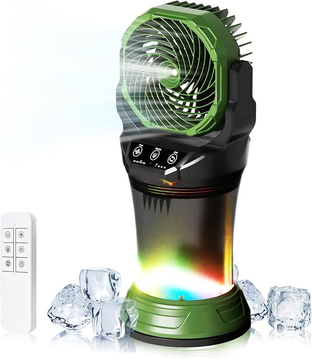 Portable Misting Fan with Remote & 30000mAh Rechargeable Misting Fans for Outside Patios Camping ... | Amazon (US)