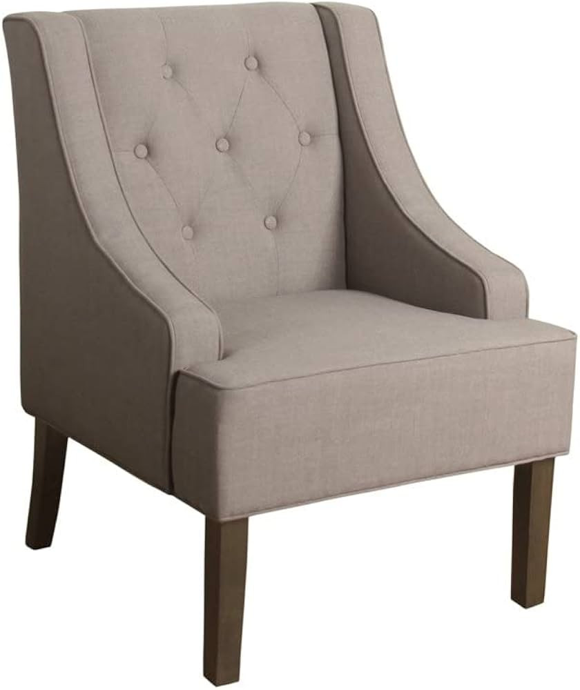 Homepop Home Decor | Upholstered Tufted Swoop Arm Accent Chair | Accent Chairs for Living Room & ... | Amazon (US)