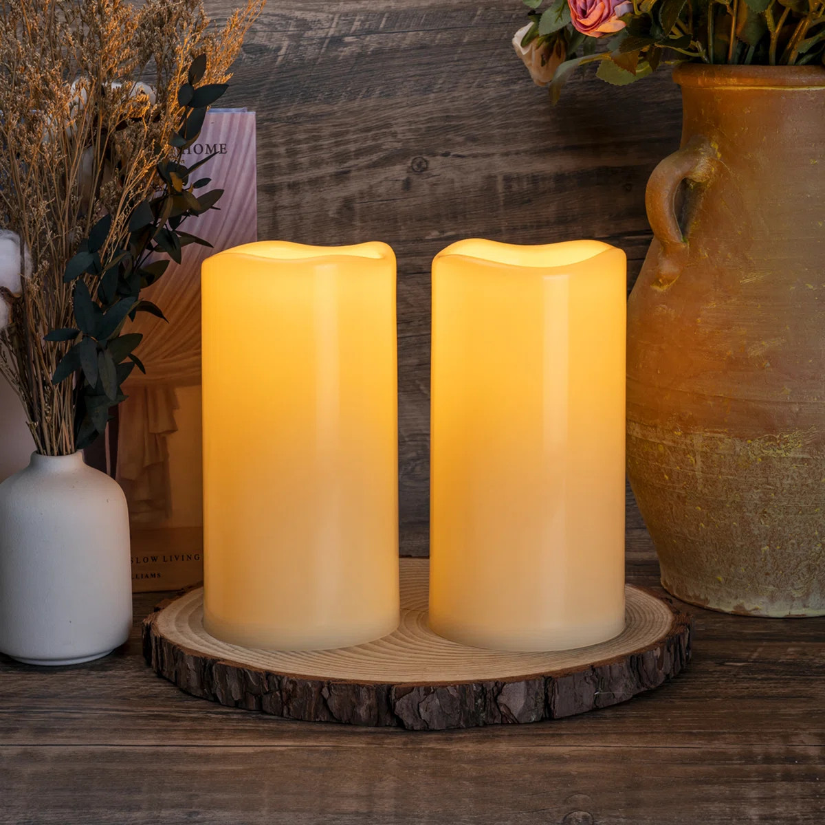 2 Piecer Waterproof Outdoor Flameless Pillar Candles With Remote And Timers (Warm Yellow Light) (... | Wayfair North America