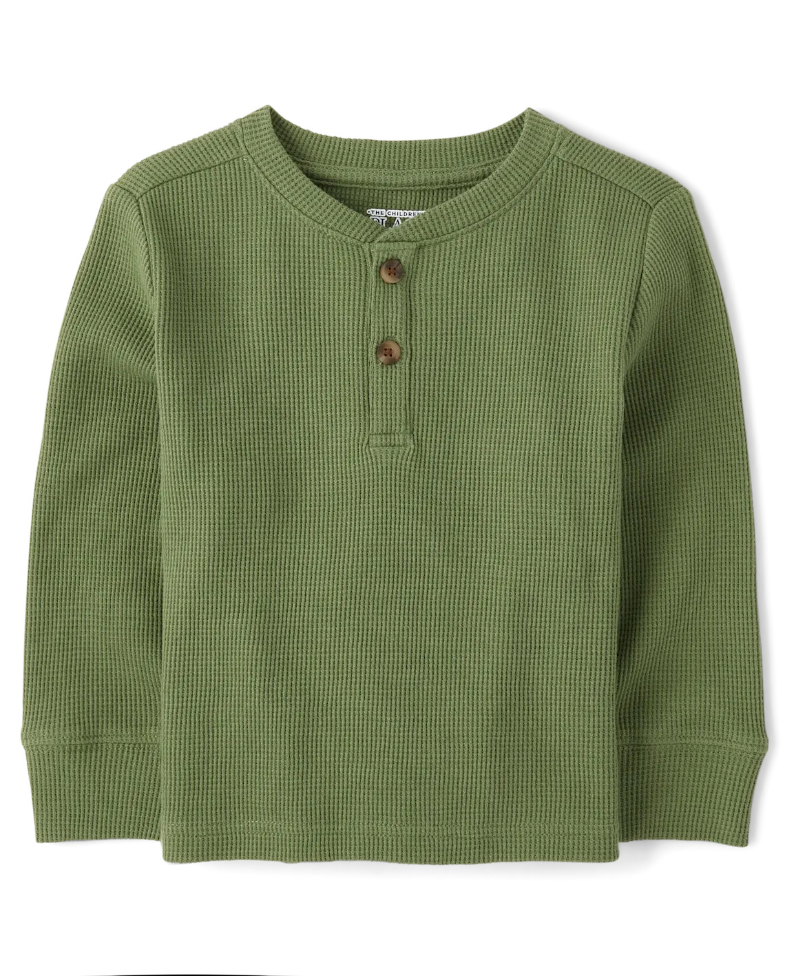 Baby And Toddler Boys Thermal Henley Top - green | The Children's Place