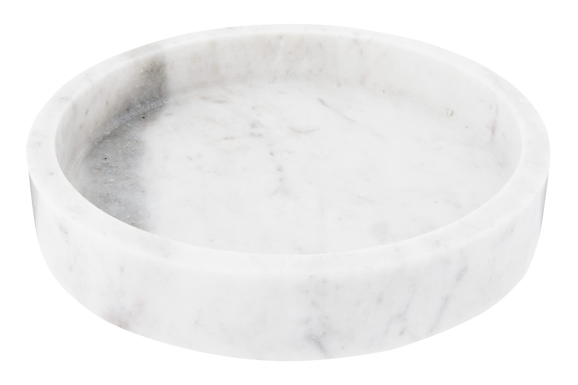 Creative Co-Op Minimalist Round Carved Marble Tray or Charcuterie Board, White | Amazon (US)