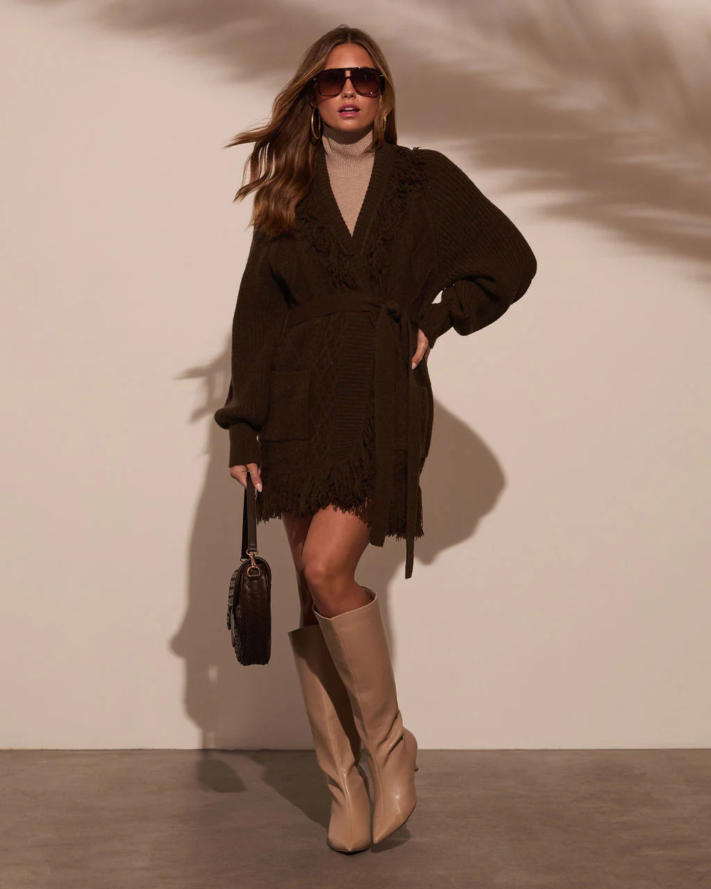 Hideaway With Me Fringe Waist Tie Cardigan | VICI