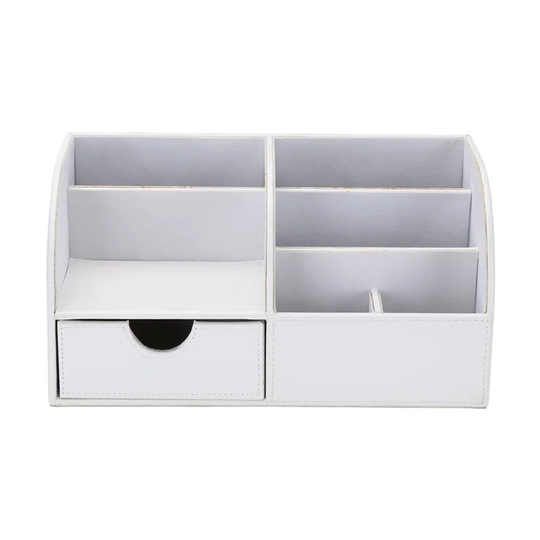 KINGFOM Desktop Drawers, PU Leather Pen Holder Desktop Organizer Office Supplies Storage Box for ... | Walmart (US)