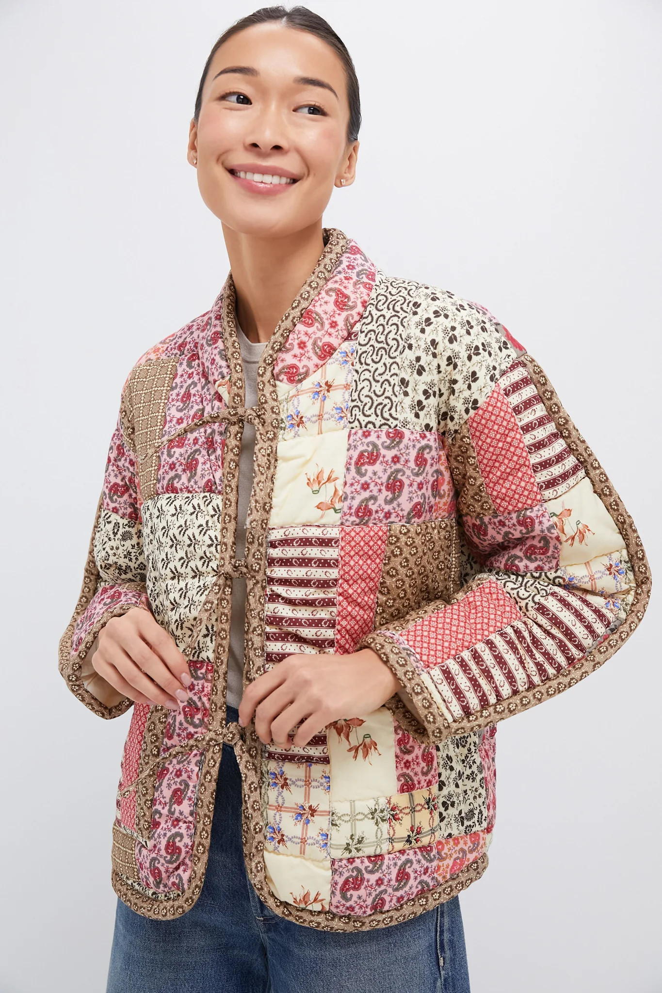 Multi Presley Quilted Patchwork Belted Jacket | Tuckernuck (US)