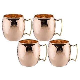 Old Dutch 16 oz. Solid Copper Hammered Mule Mug with Unlined Non-Lacquered (Set of 4) OS429H - Th... | The Home Depot