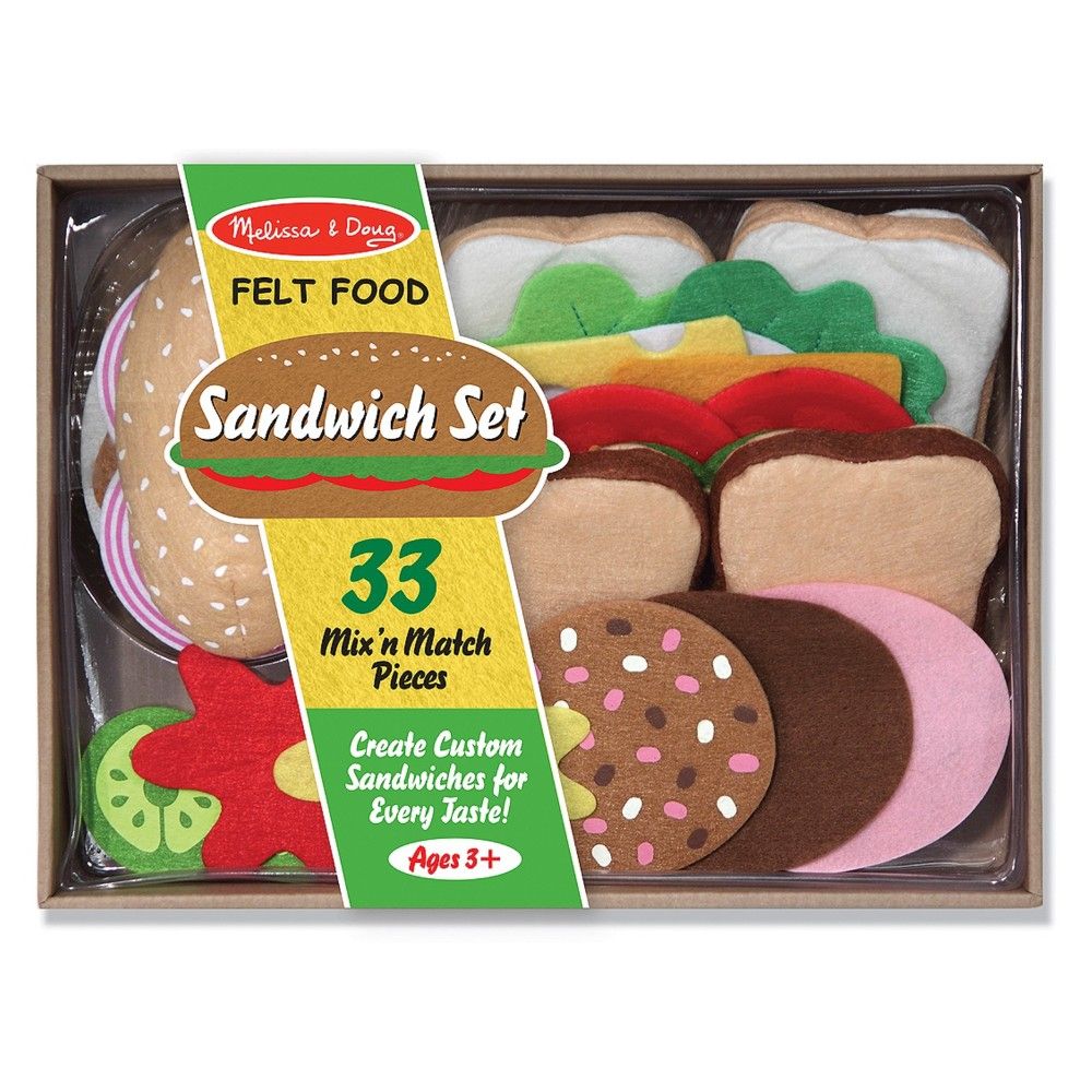 Melissa & Doug Felt Food Sandwich Play Food Set (33pc) | Target
