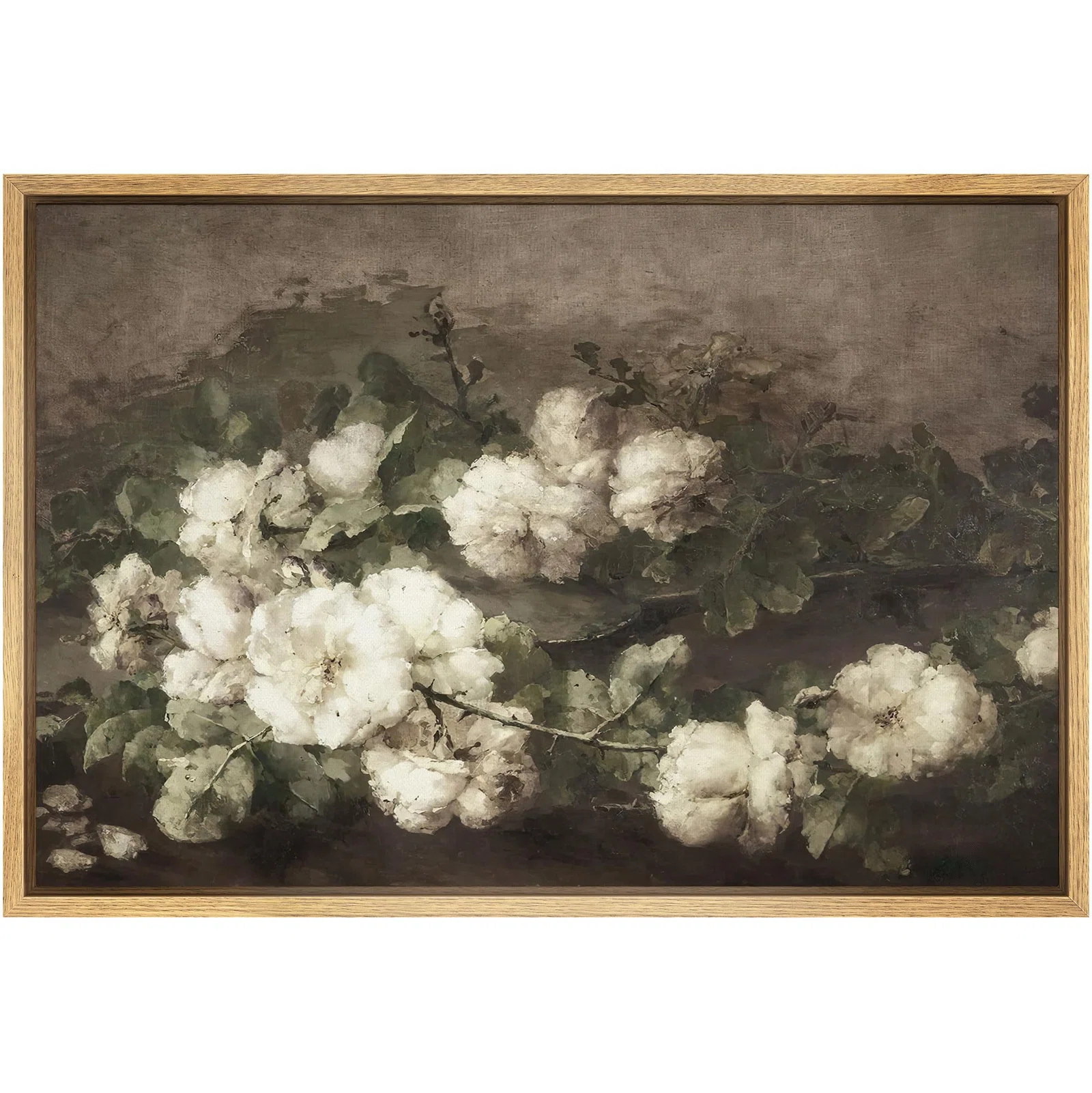 Vintage Floral Patterns " Elegant Cotton Bloom Serene White Floral Illustrations Rustic French Co... | Wayfair North America