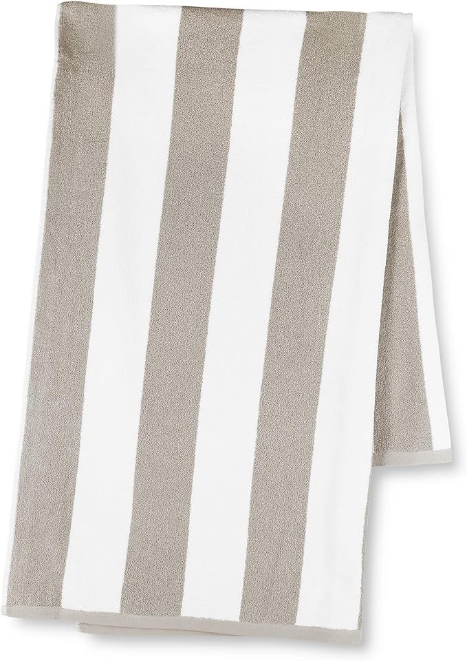 Luxor Linens- Large Beach & Pool Towel - 40"x70" Oversized Cabana Stripe, Hotel Quality-Luxurious... | Amazon (US)