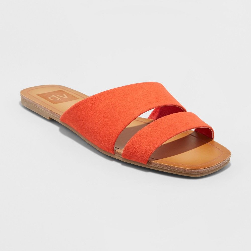 Women's dv Bryn Asymmetrical Slide Sandals - Coral (Pink) 12 | Target