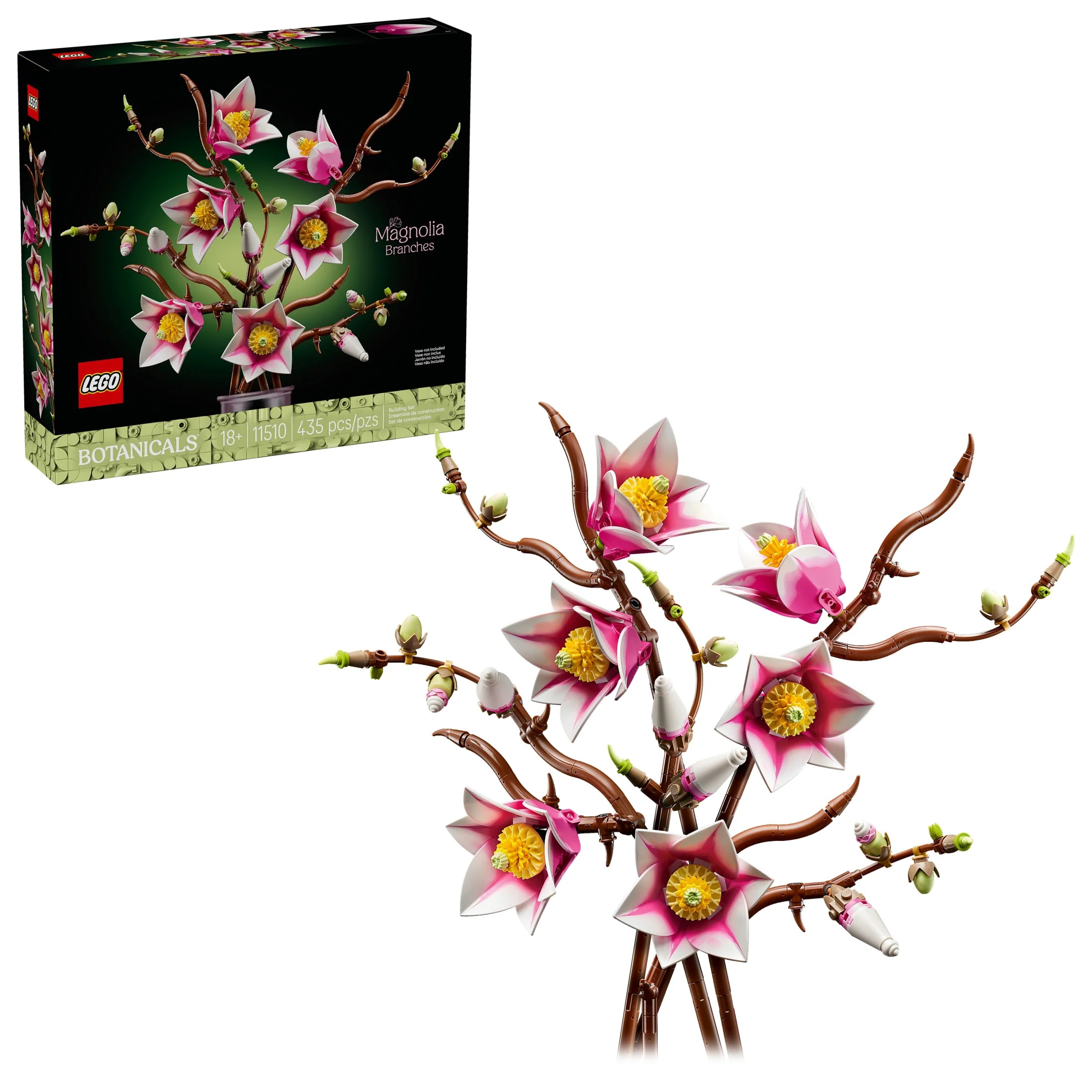 LEGO Botanicals Magnolia Branches Building Set for Adults, Ages 18+ - Artificial Flowers for Home... | Walmart (US)