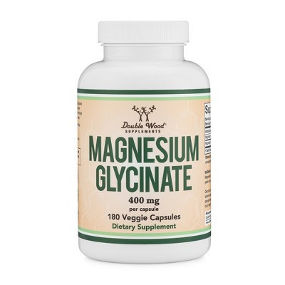 Magnesium Glycinate - 180 x 400 mg capsules by Double Wood Supplements - Supports Sleep Quality | Target