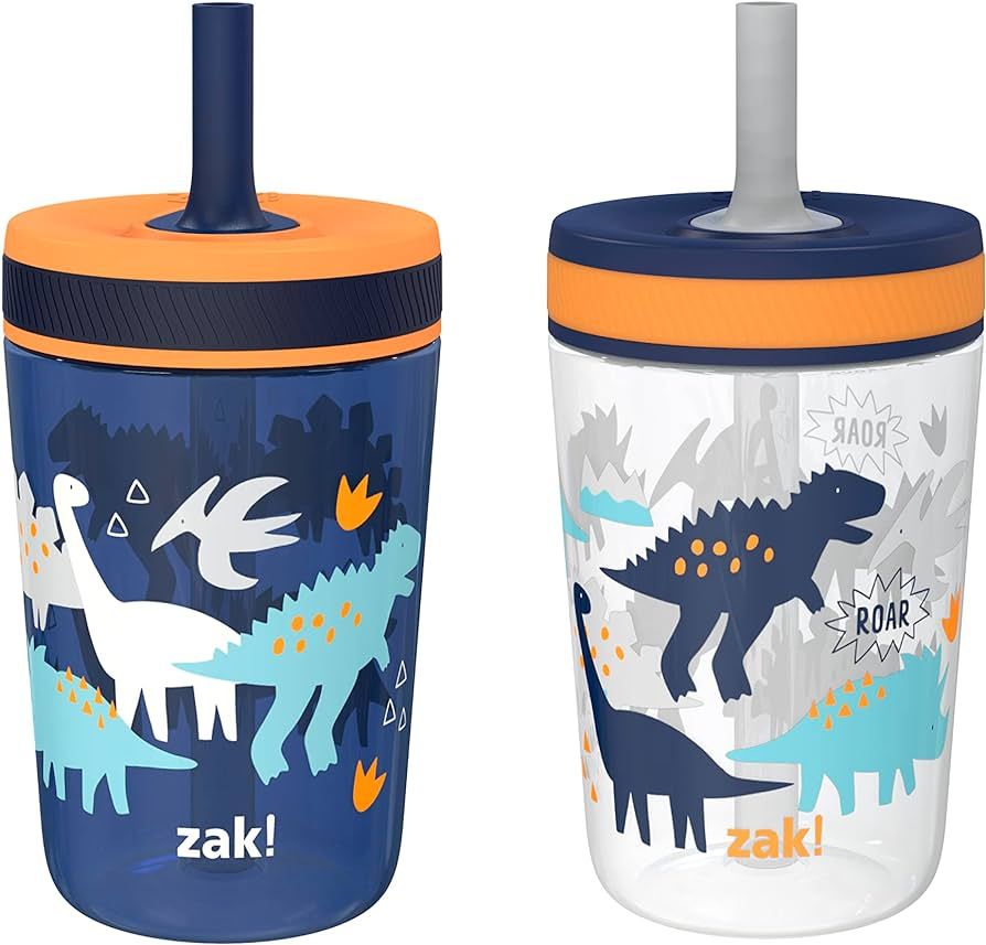 Zak Designs Kelso Toddler Cups For Travel or At Home, 15oz 2-Pack Durable Plastic Sippy Cups With... | Amazon (US)