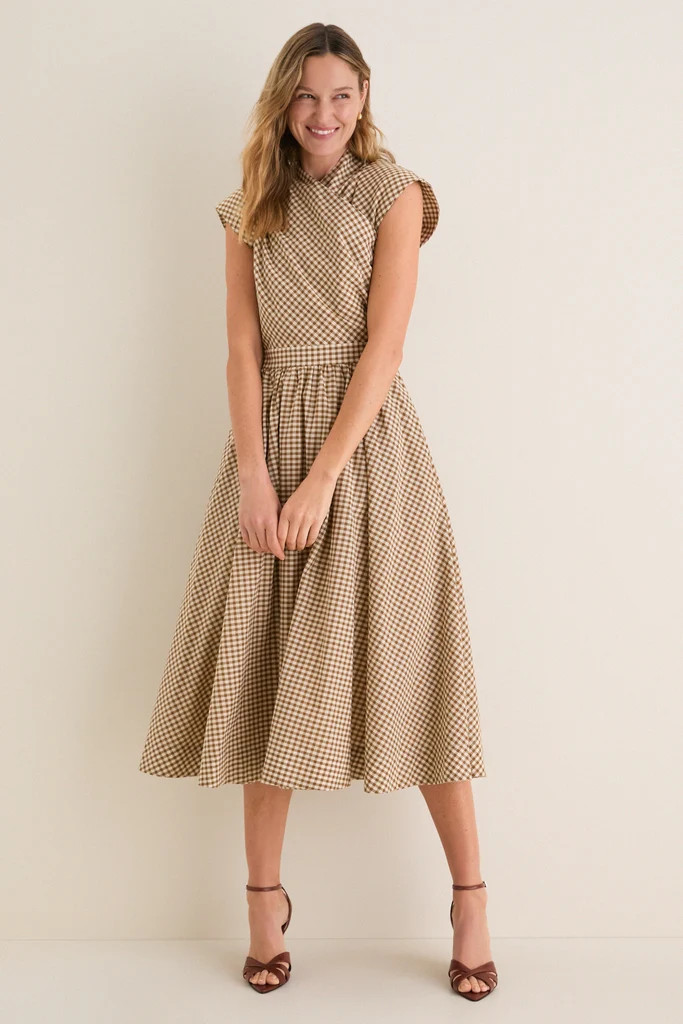 Mocha Gingham Dame Dress | Tuckernuck (US)