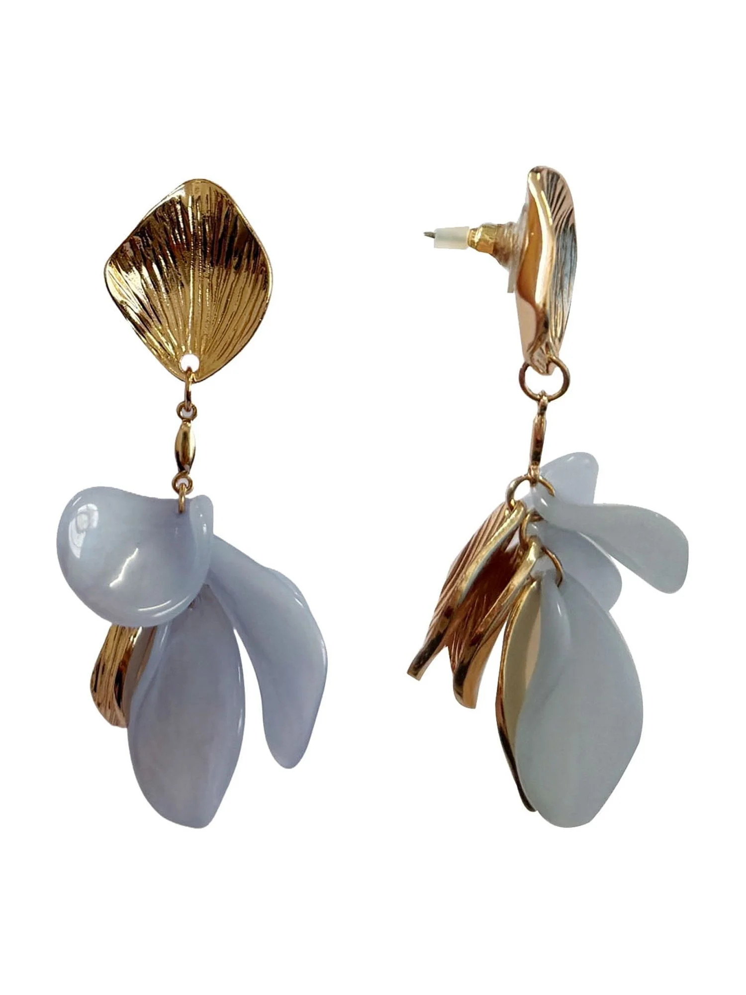 Time and Tru Blue Flower Petal Earrings for Female Adults and Teens | Walmart (US)