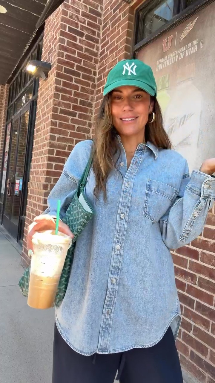 The perfect fall outfit from @Aritzia 〰️These pants are the best wide leg wrinkle free pants.  

Wearing size small in denim top and pants 

Travel outfit, casual outfit, mom outfit, denim shirt, work pants, aritzia pants

#LTKootd #LTKgrwm #LTKOver40