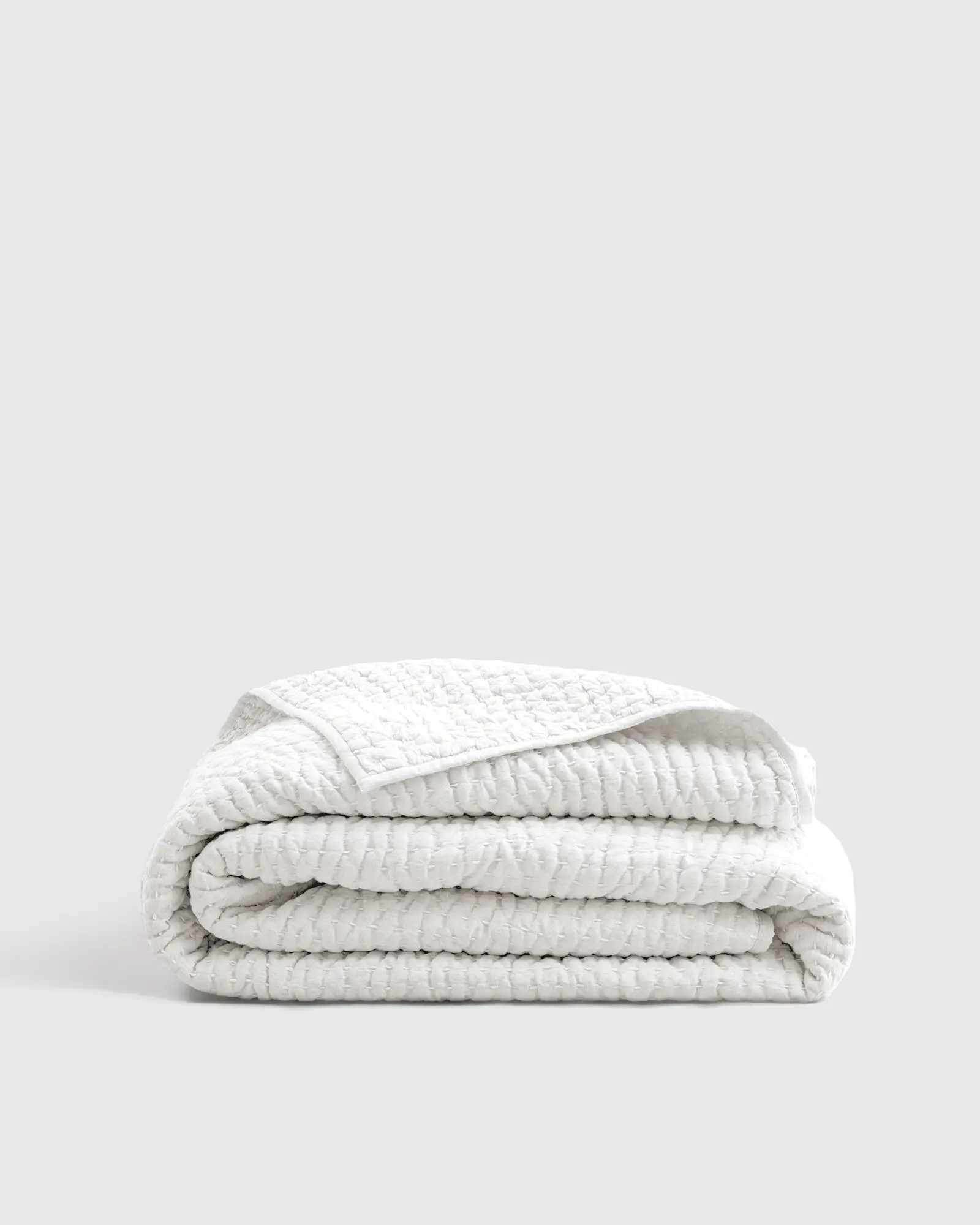 European Linen Cotton Stitch Quilt | Quince