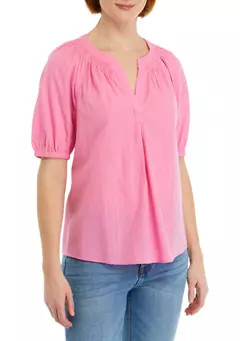 Crown & Ivy™ Women's Solid Peasant Blouse | Belk