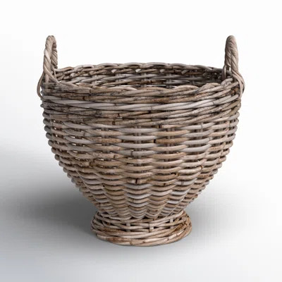 Marsi Cup Shaped Woven Rattan Footed Basket Storage | Wayfair North America