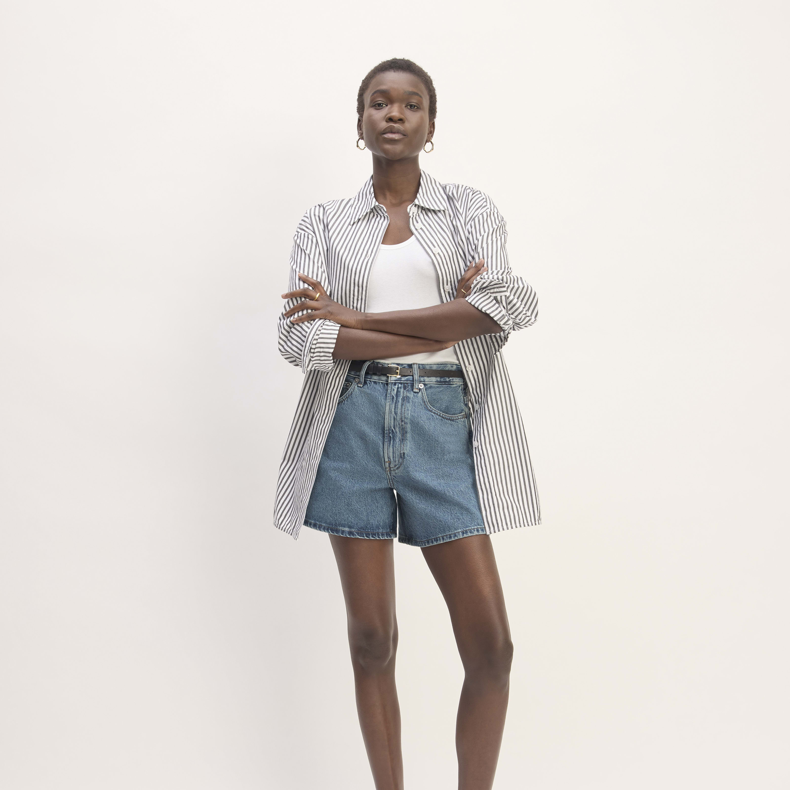 Women's A-Line Denim Short by Everlane in Mid Blue, Size 25 | Everlane