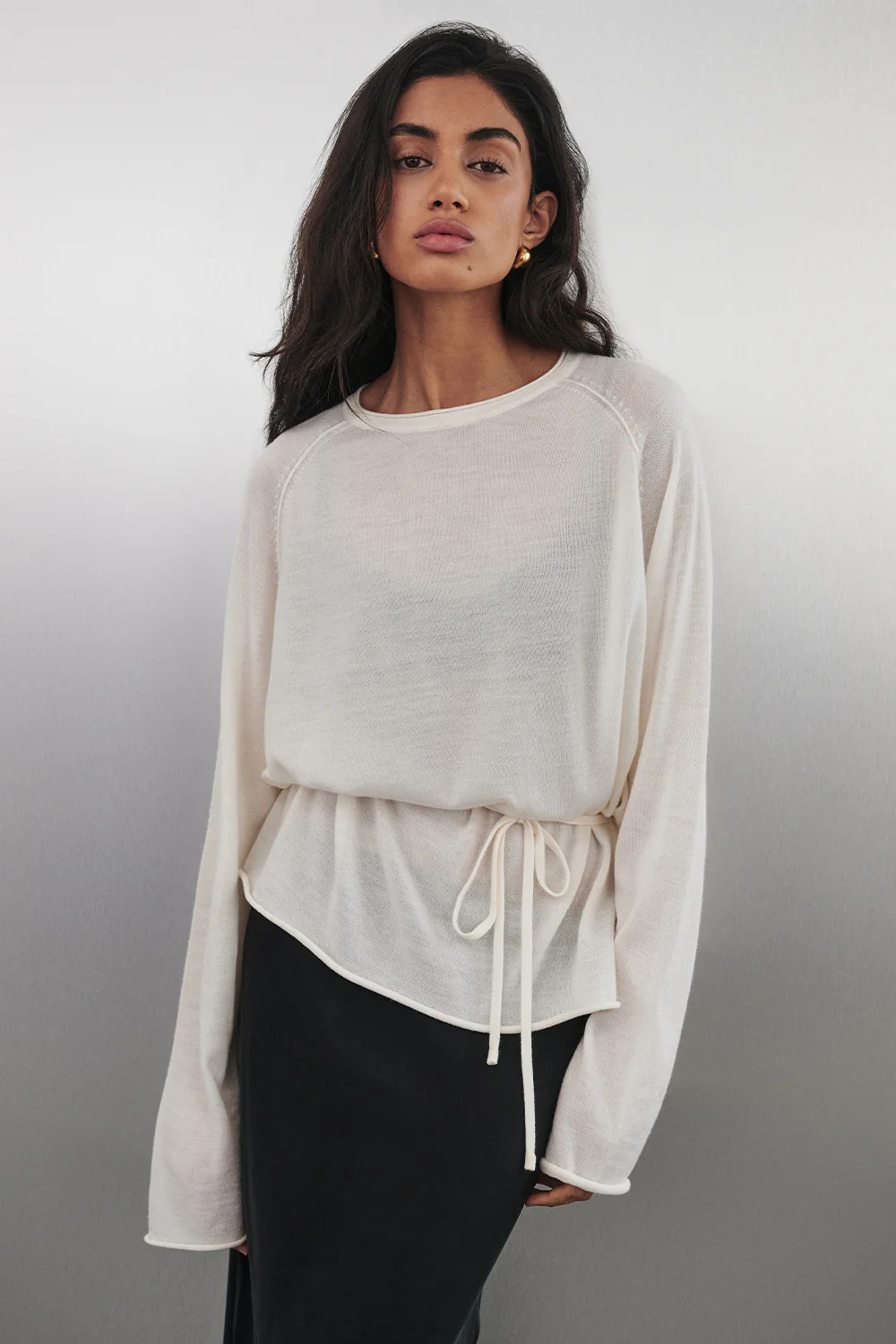 DUKE OFF WHITE MERINO SLEEVED TOP | DISSH