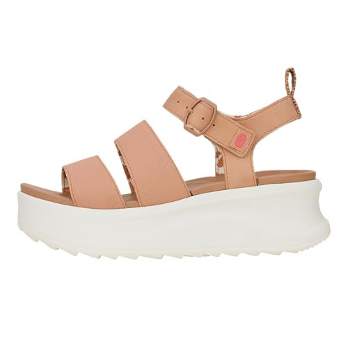 HEYDUDE Womens Delray Buckle Classic Sandal, Tan Size 11 | Lightweight Platform Sandal with EVA Footbed and Adjustable Buckle | Amazon (US)