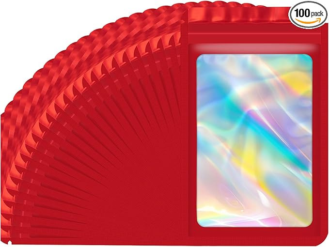 100 pcs Mylar Bags, Resealable Holographic Bags, Sealable Packaging Bags for Small Business, Fres... | Amazon (US)