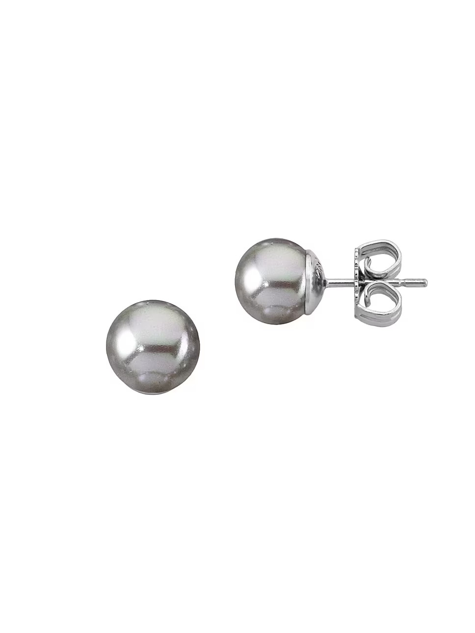 Majorica Lyra Rhodium-Plate & Faux Pearl Stud Earrings | Saks Fifth Avenue | Saks Fifth Avenue