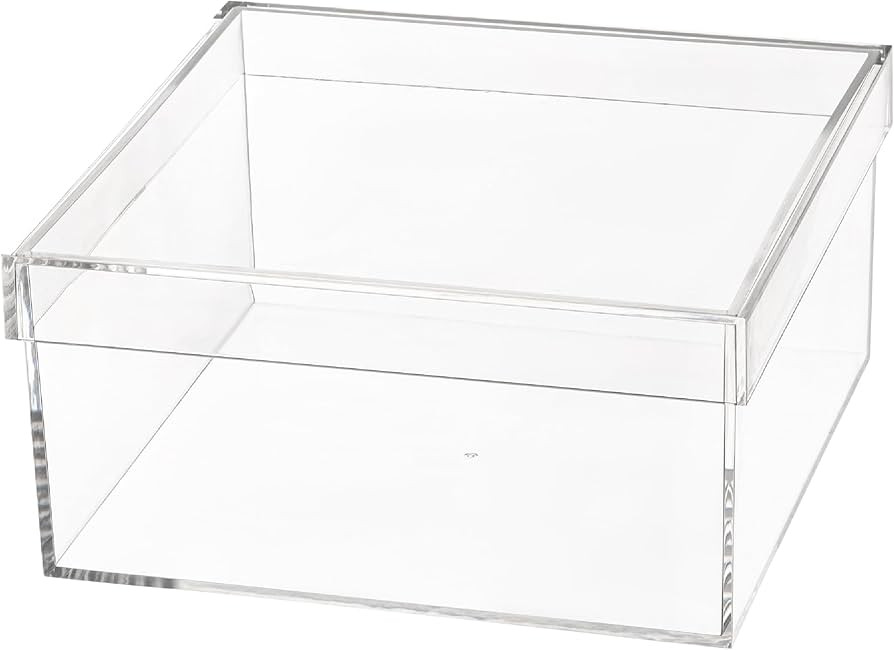 Hammont Rectangle Clear Acrylic Storage Box with Fitted Lid – 7.8″ × 7.8″ × 3.8... | Amazon (US)