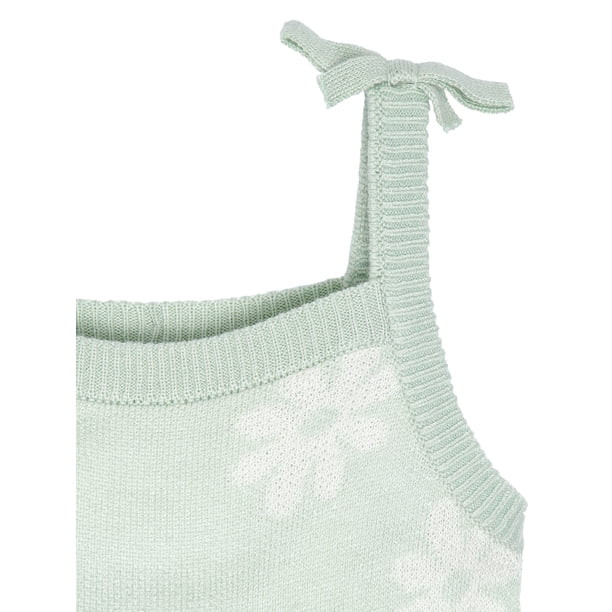Modern Moments by Gerber Baby Girl Jacquard Knit Romper, Sizes 0/3M-24M | Walmart (US)
