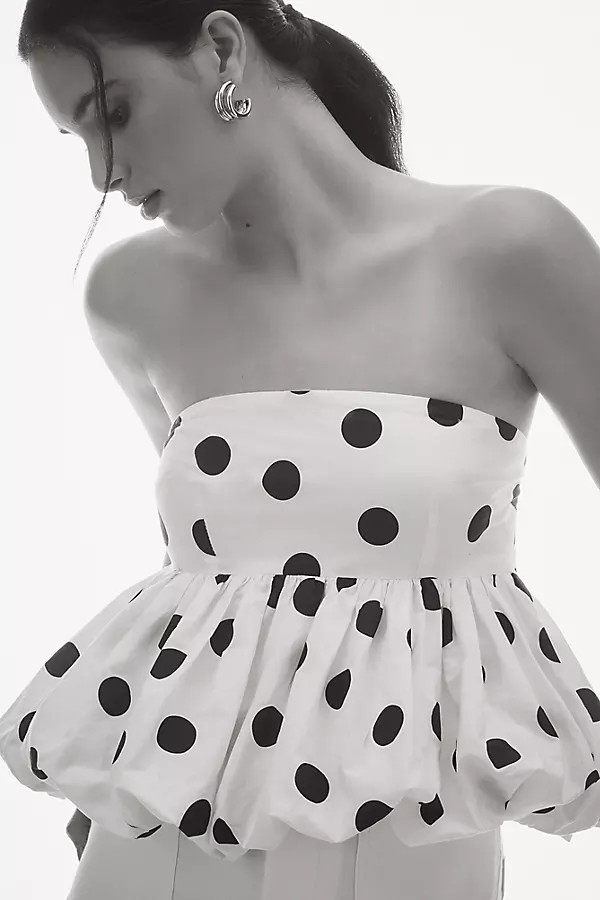 Maeve Strapless Babydoll Bubble Blouse | Anthropologie (US)