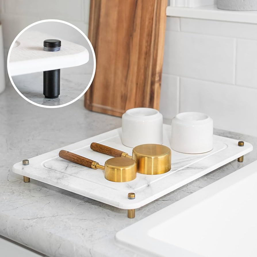 Amazon.com: Radiant Poppy | Stone Drying Mat for Kitchen Counter | Marble Stone Dish Drying Mat w... | Amazon (US)