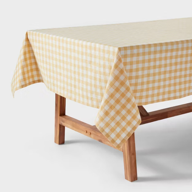 Cotton Gingham Tablecloth Yellow - Threshold™ | Target