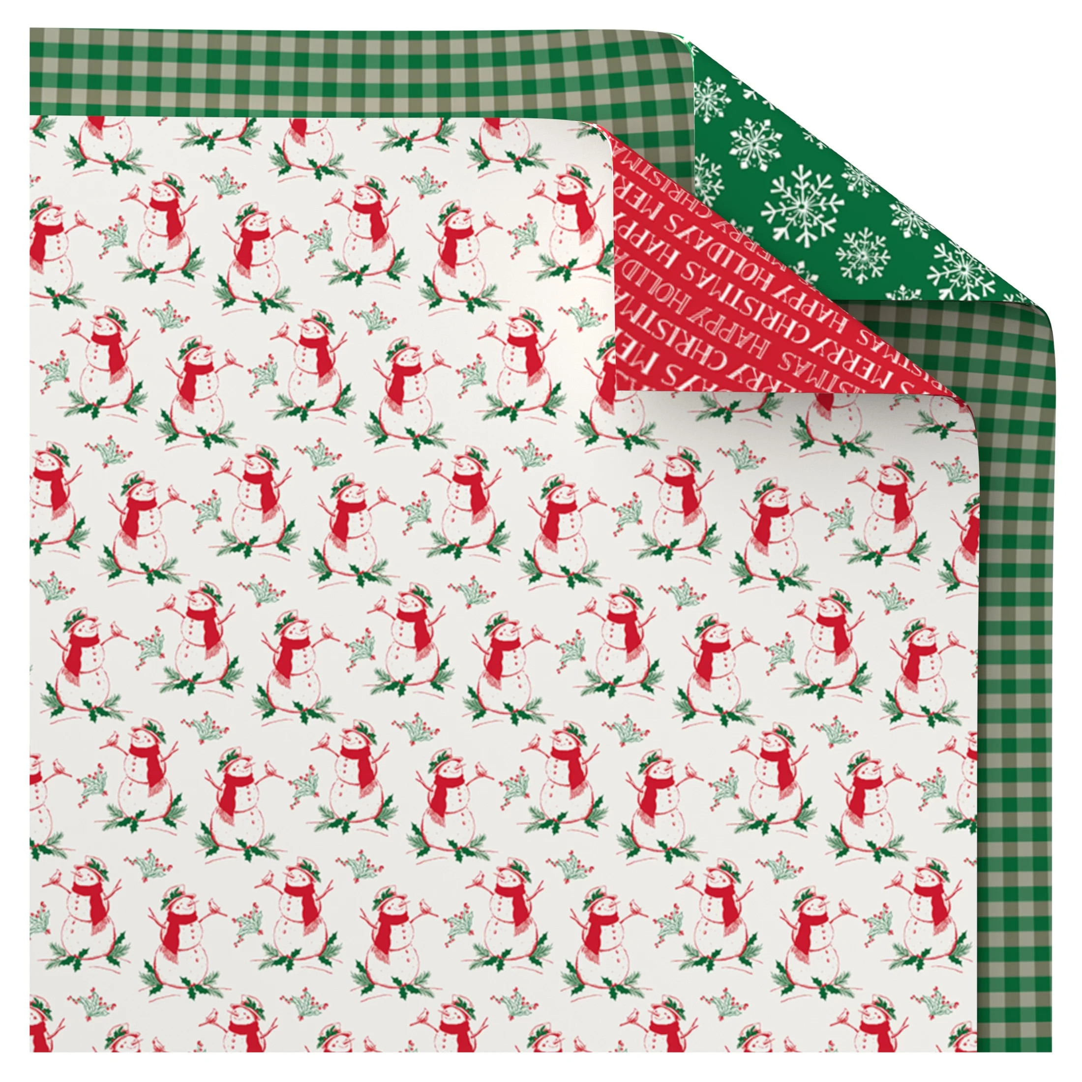Green and Red Reversible Christmas Wrapping Paper, 90 sq ft, 2 Rolls, by Holiday Time | Walmart (US)