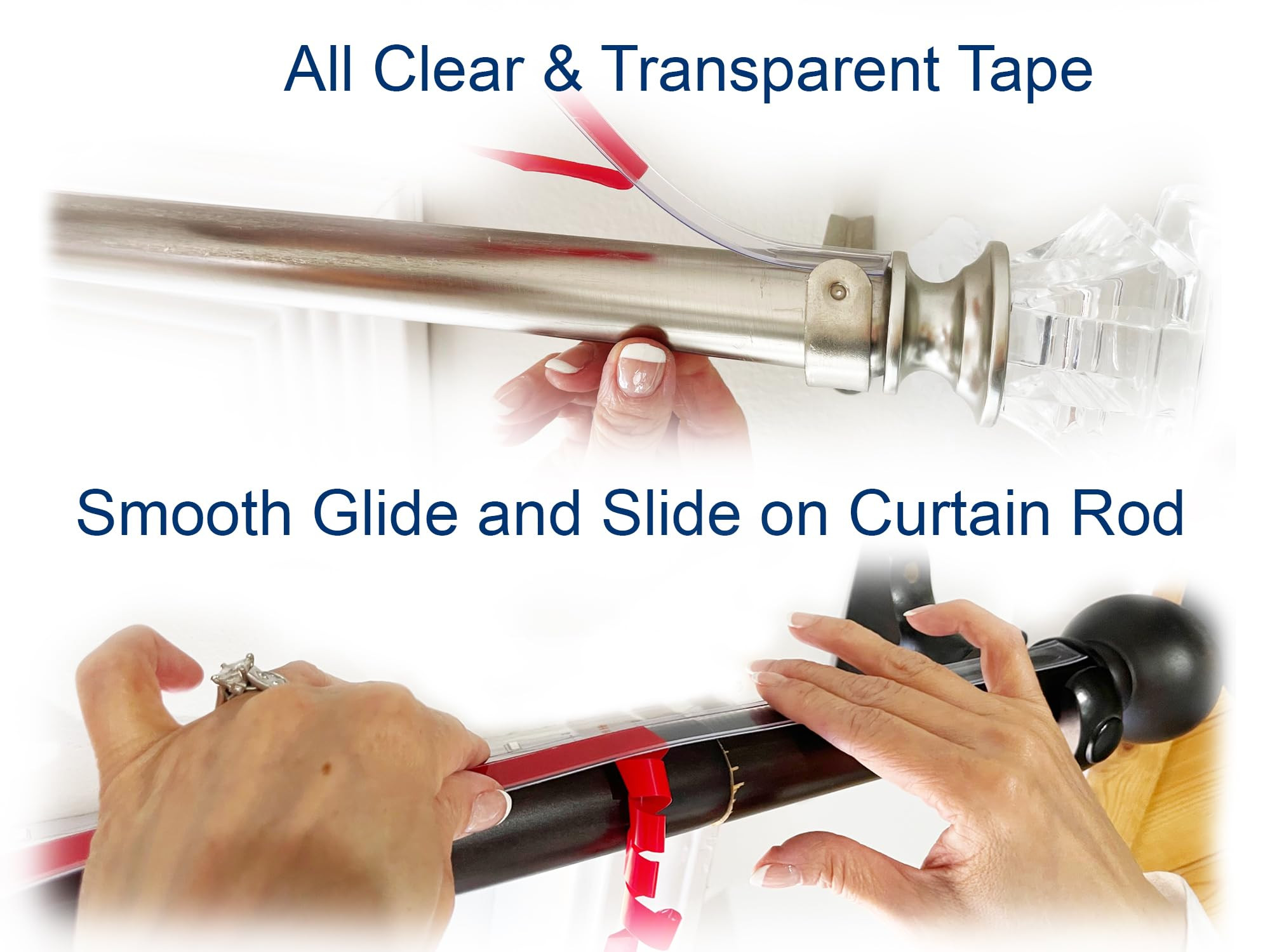 13 ft Clear Drapery Ring Slider Effortlessly Prevents Shower and Curtain Rings from Snagging, Ensuring a Smooth, Silent Slide. Curtain Rod Slider- Curtain Ring Slide (13 feet) | Amazon (US)