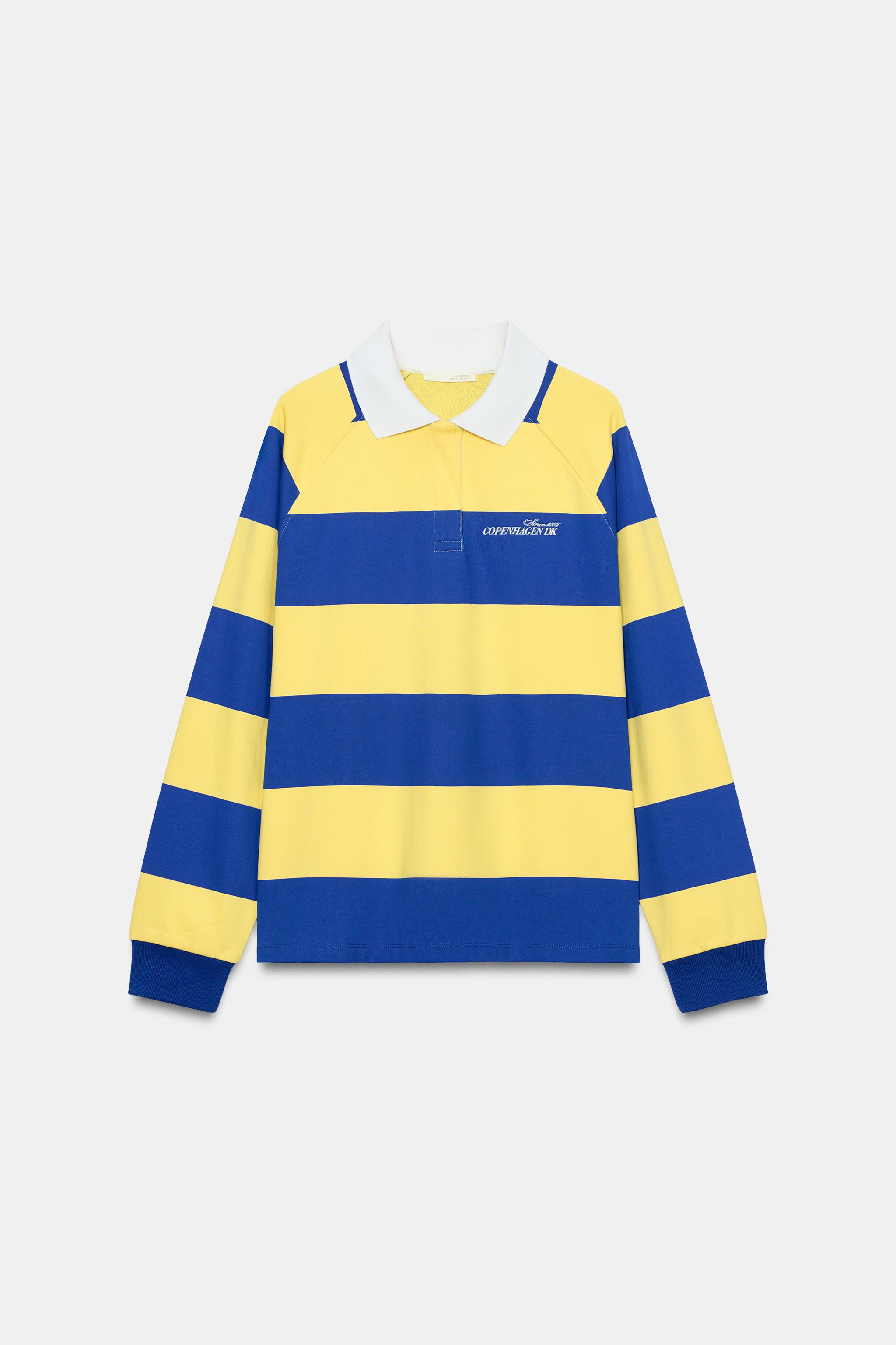 STRIPED EMBROIDERED POLO SHIRT | Zara US