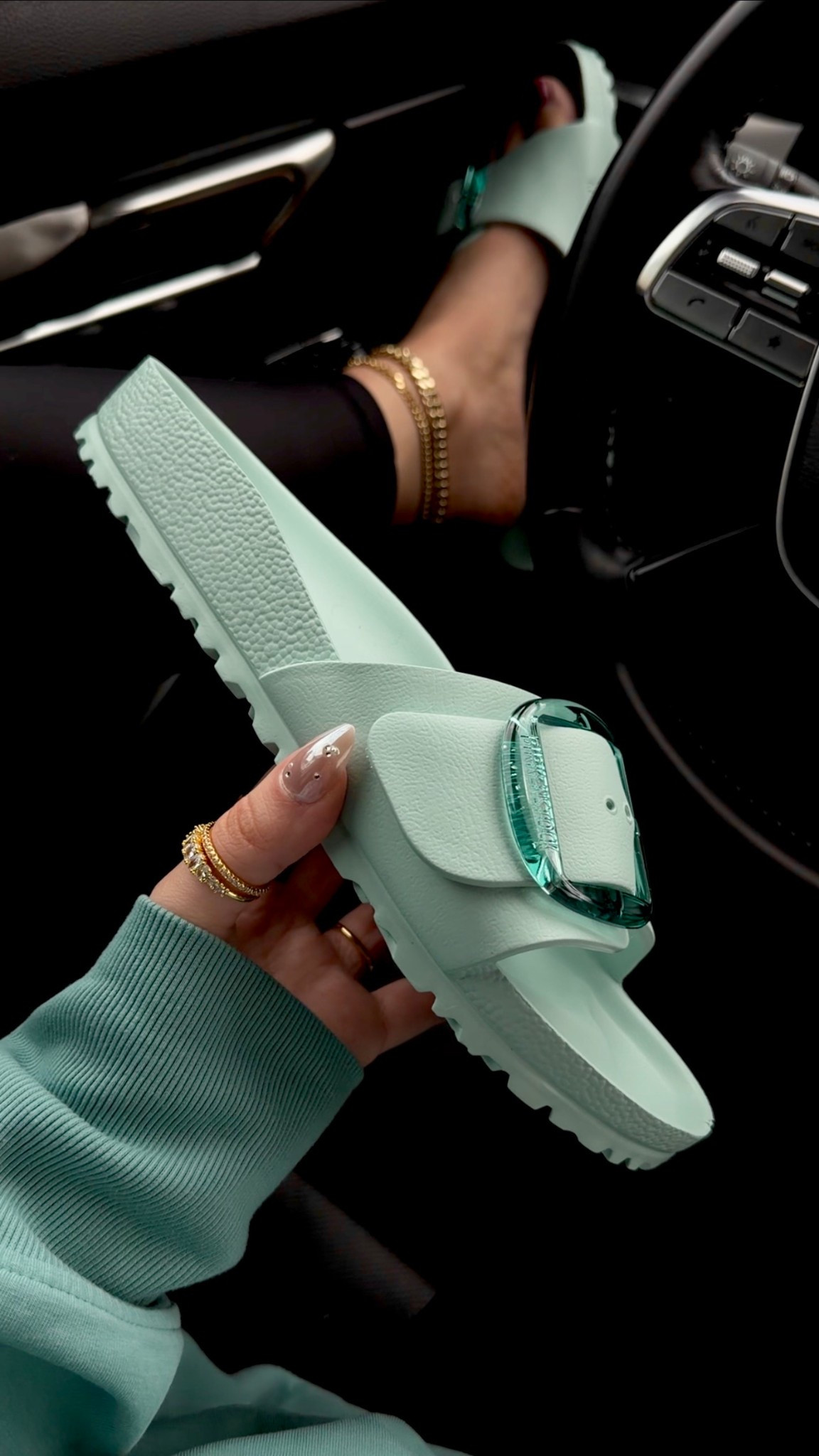 Loving this sea green color of the Birkenstock madrids.

#LTKgrwm #LTKSeasonal #LTKootd