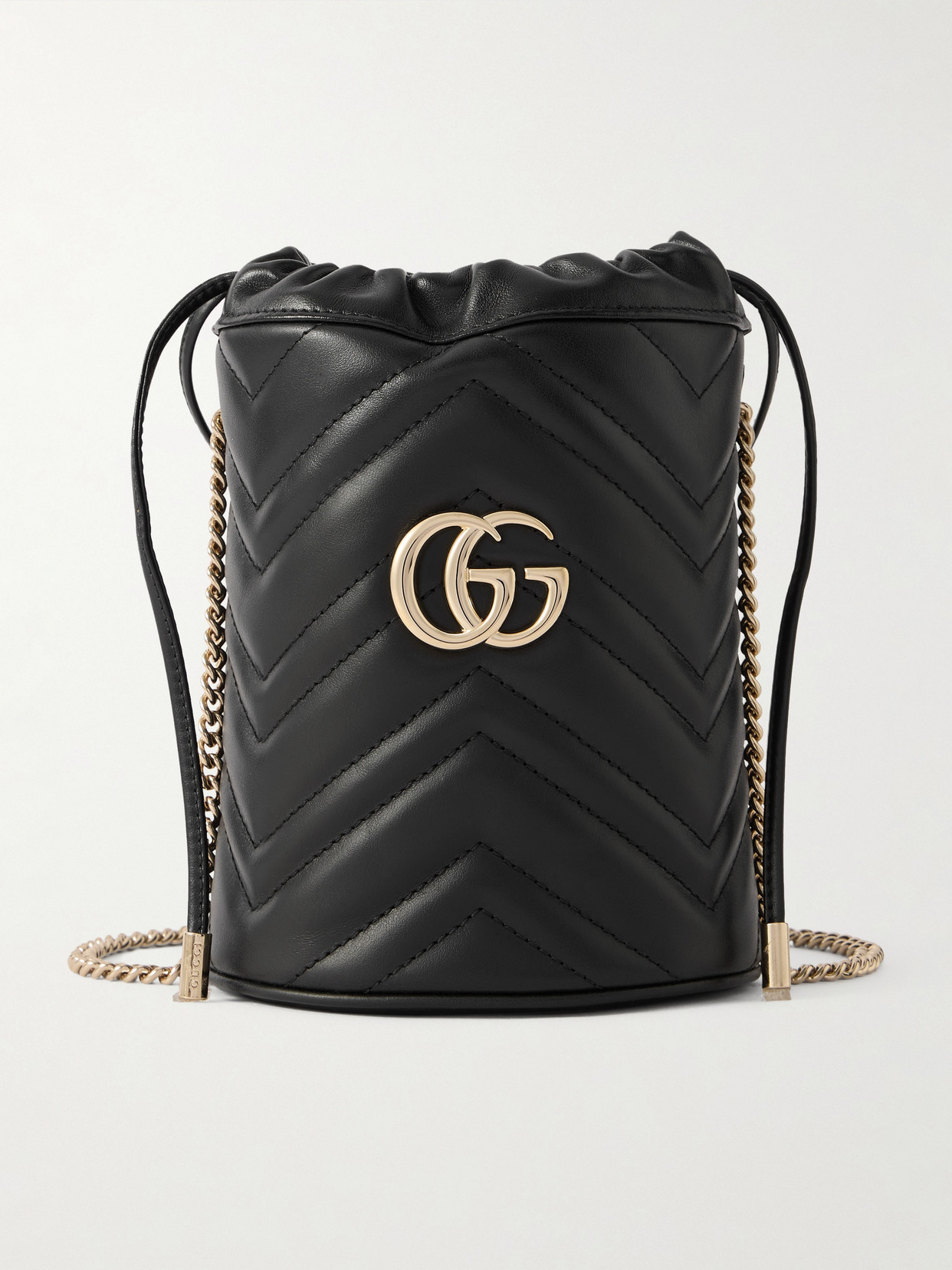 Gucci - Gg Marmont Mini Matelassé Leather Bucket Bag - Black | NET-A-PORTER (US)