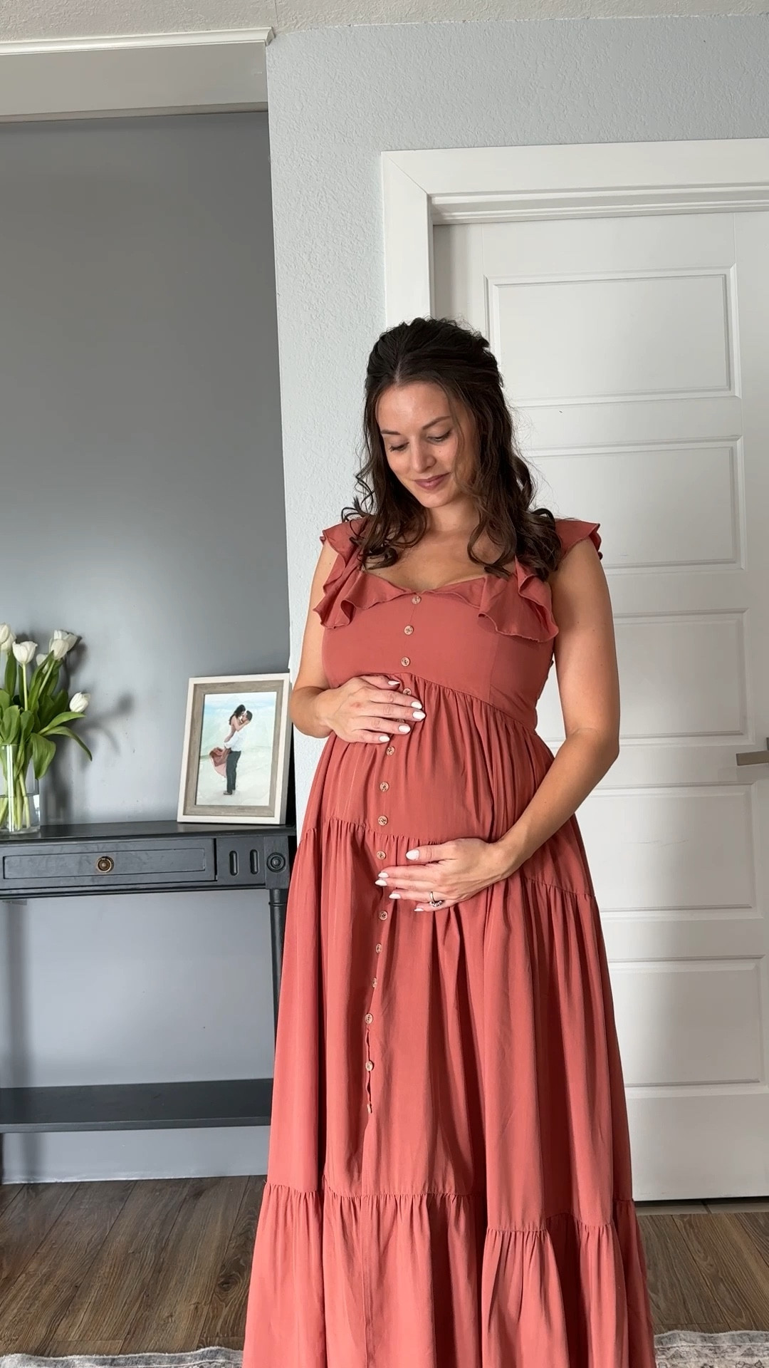 My favorite dress this pregnancy!! 
I wish I had it in other colors but for now I feel like a princess!! 
I and 5’3 in a medium! 
The back is smocked so perfect amount of stretch and fully lined
I was not surprised that the material is so soft too. PinkBlush does a wonderful job with their dress collections💕💕💕

#LTKStyleTip #LTKBump #LTKWedding