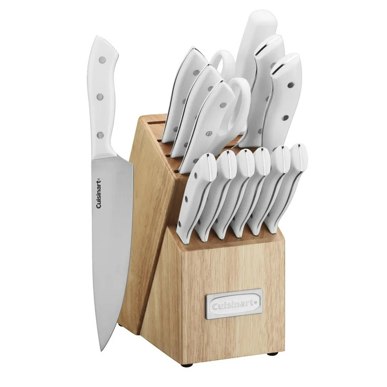 Cuisinart Triple Rivet 15-Piece Knife Set with Block, C77WTR-15PW - Walmart.com | Walmart (US)