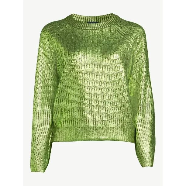Scoop Women's Metallic Foil Sweater | Walmart (US)