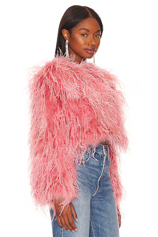 Lara Feather Jacket in Sunset | Revolve Clothing (Global)
