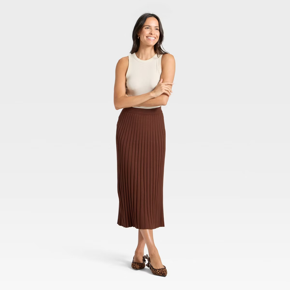 Women's Ribbed Mini Sweater Skirt - A New Day™ | Target