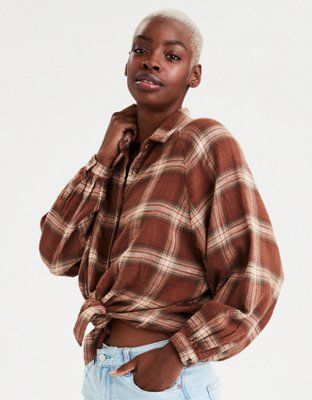 AE Plaid Button Up Shirt | American Eagle Outfitters (US & CA)