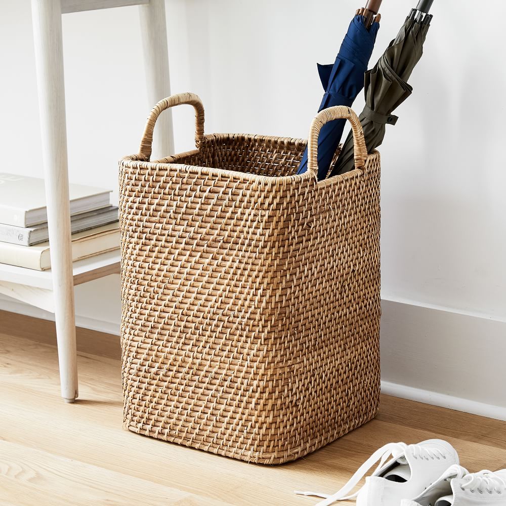 Modern Weave Rattan Baskets Collection - Natural | West Elm (US)