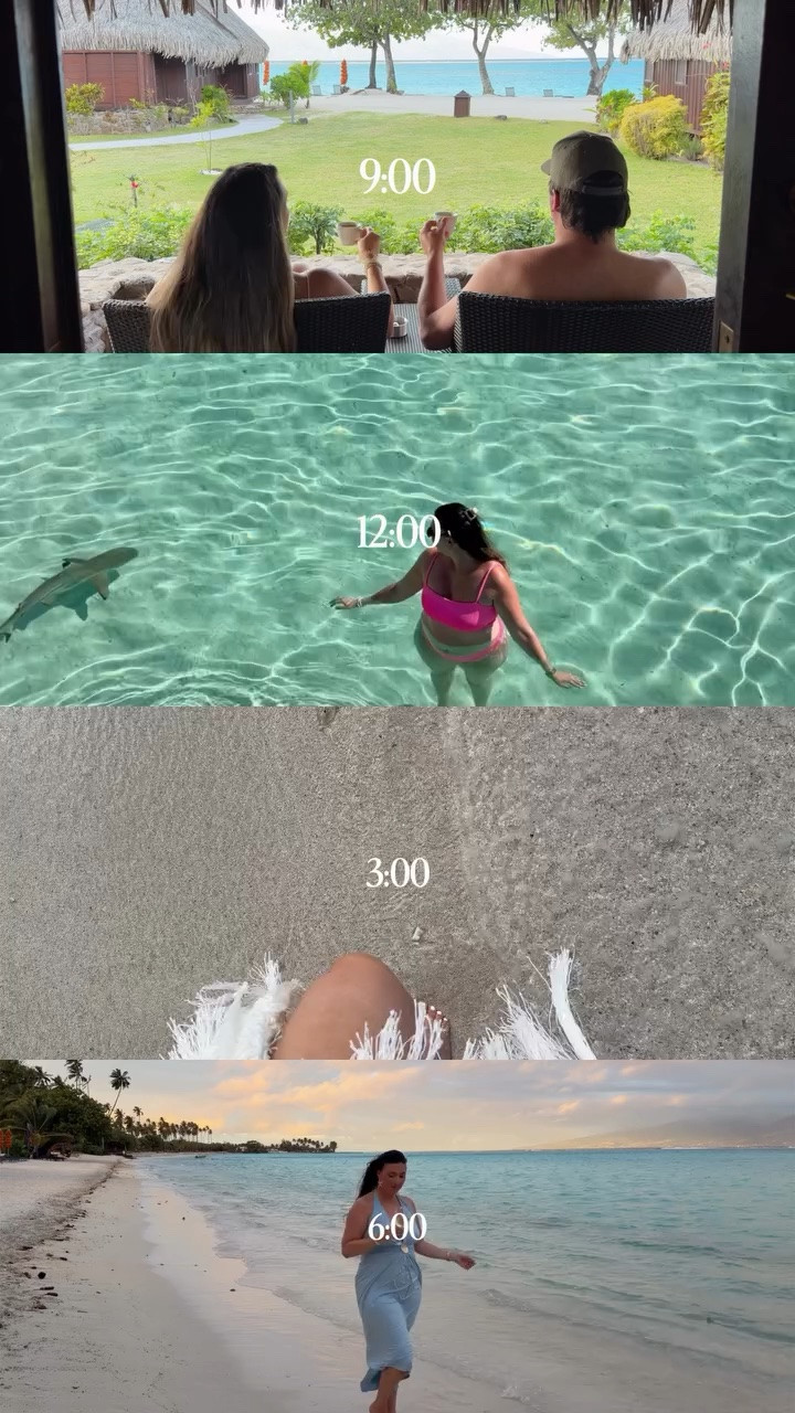 the perfect day in Moorea:
☕️coffee with a view
🦈swimming with sharks
🌊afternoon beach stroll
🍹sunset happy hour

#moorea #vacationitinerary #whattodoinmoorea what to do in moorea, Moorea itinerary