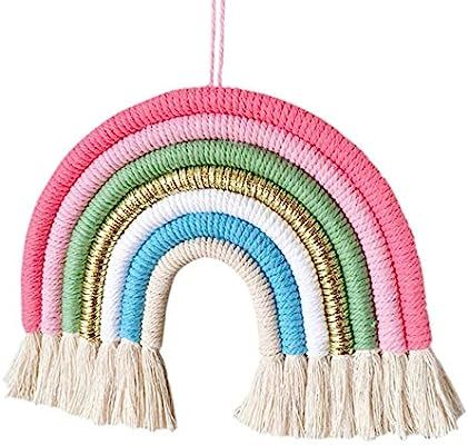 ZOONAI Rainbow Wall Décor Colorful Handmade Weaving Ornament Modern Home Decoration Accessories ... | Amazon (US)